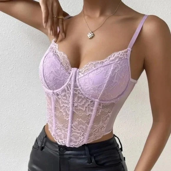 Luxe red corset crop top bralette - Picture 9 of 16